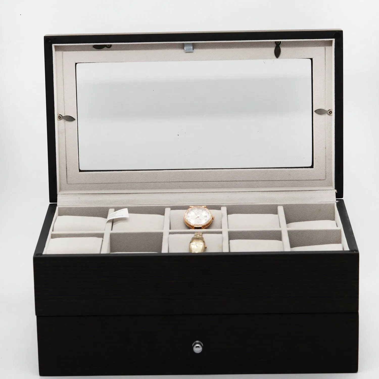 Custom Wooden Watch Box with Transparent Glass Window / Matt Paint / Magnet