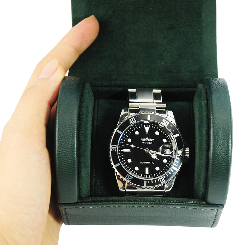 Customized Design PU Leather Single Travel Watch Box for Gift