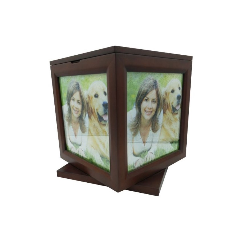 Customized Elegant Retro Wooden Packaging Photo Souvenir Pet Urn