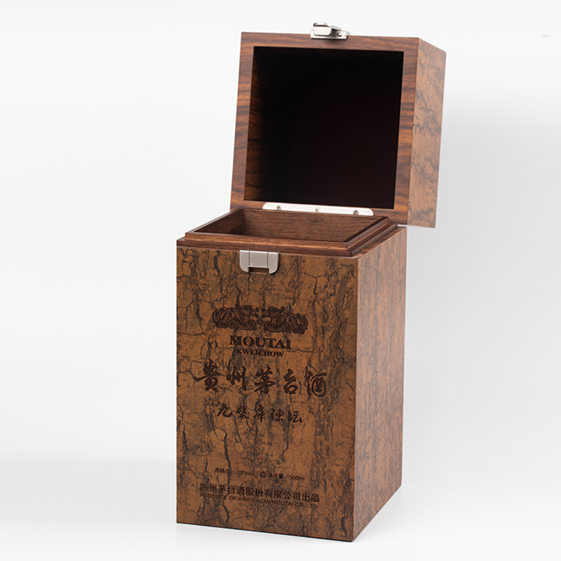 Customized Frosted Lacquer Finished Solid Wood Wine Box for Storage