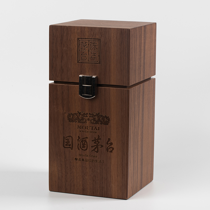 Customized Frosted Lacquer Finished Solid Wood Wine Box for Storage