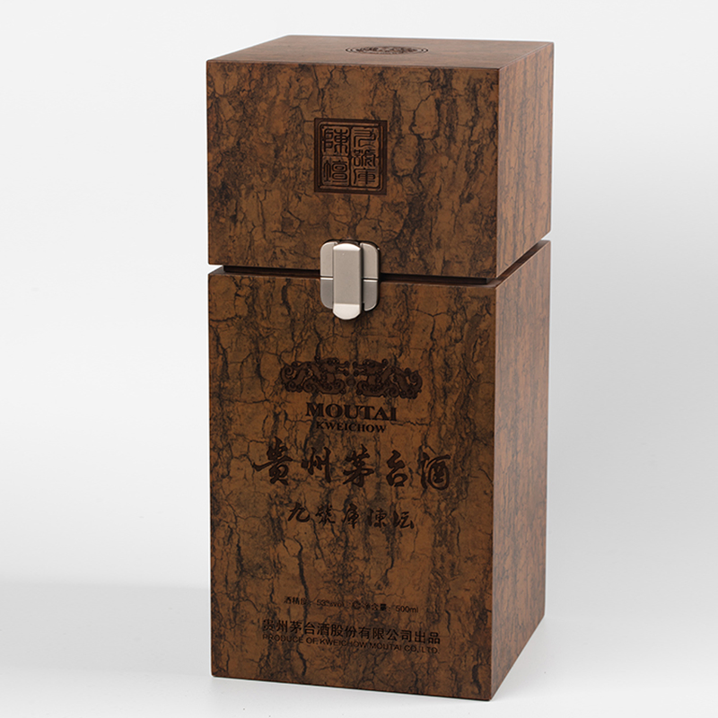 Customized Frosted Lacquer Finished Solid Wood Wine Box for Storage