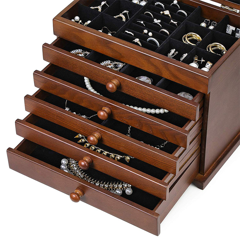 Cutsom Vintage Design Rectangular Matte Wood Blank Jewelry Box Gift Box