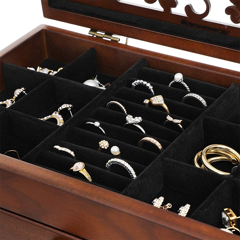 Cutsom Vintage Design Rectangular Matte Wood Blank Jewelry Box Gift Box