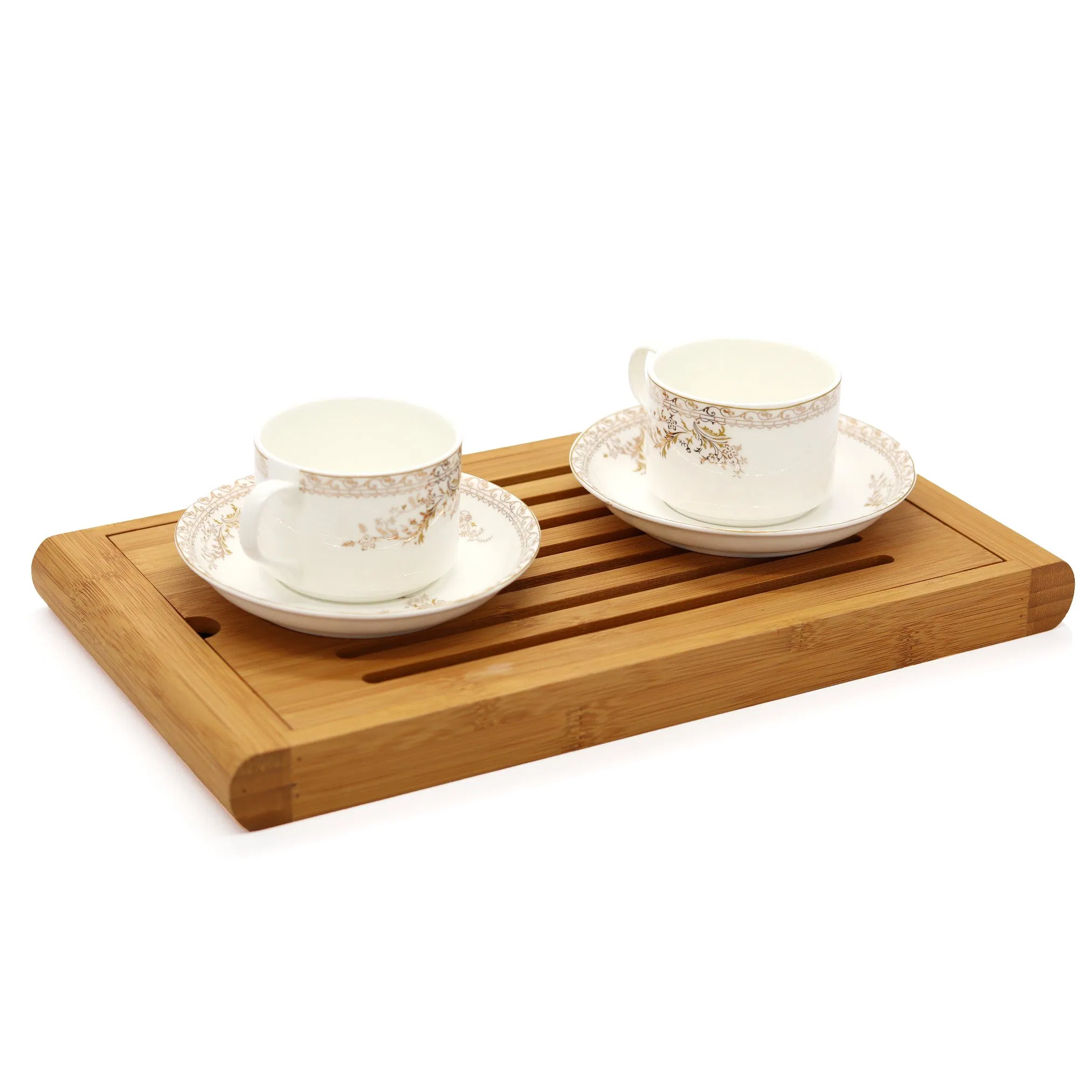Eco-Friendly Bamboo Tea Tray with Natural Retro Design