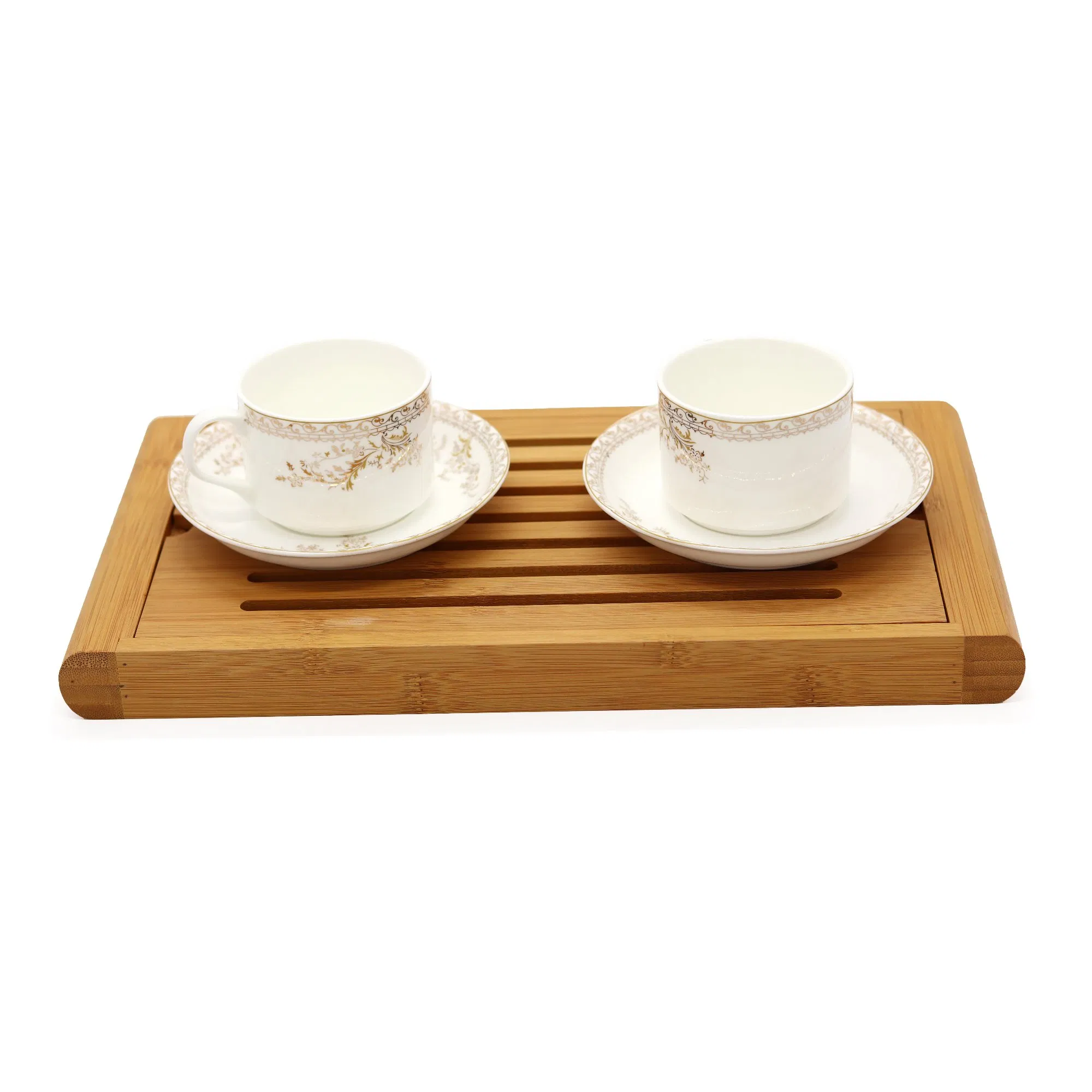 Eco-Friendly Bamboo Tea Tray with Natural Retro Design