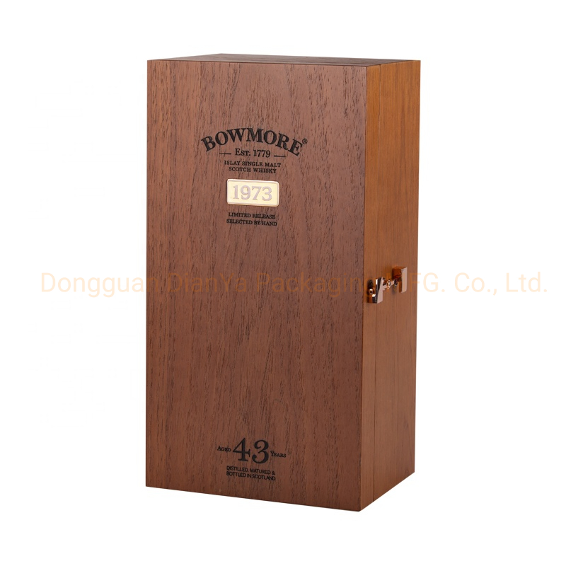 Elegant Custom Black Wooden Wine Gift Box for Luxury Packaging