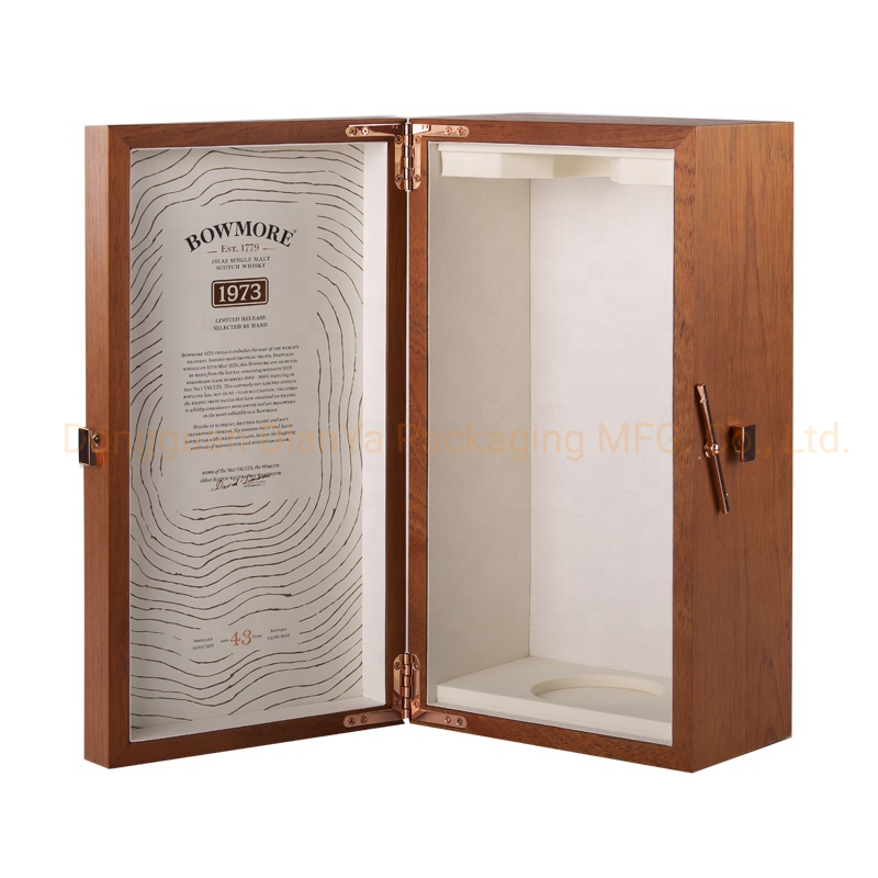 Elegant Custom Black Wooden Wine Gift Box for Luxury Packaging