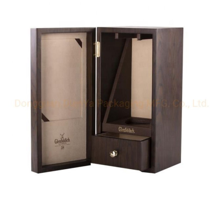 Elegant Custom Black Wooden Wine Gift Box for Luxury Packaging
