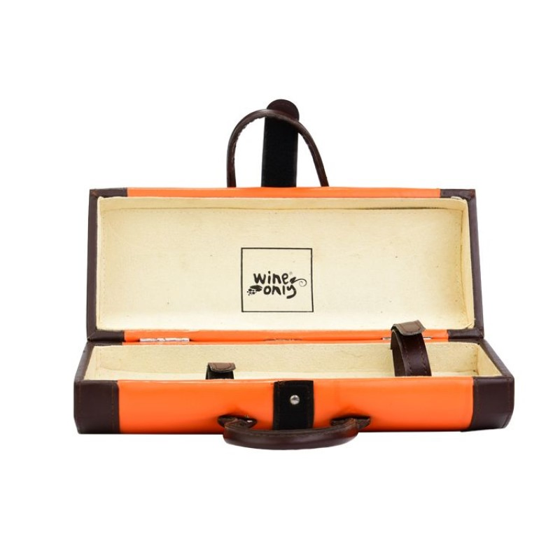 Elegant Customized PU Leather Wine Box with Handle