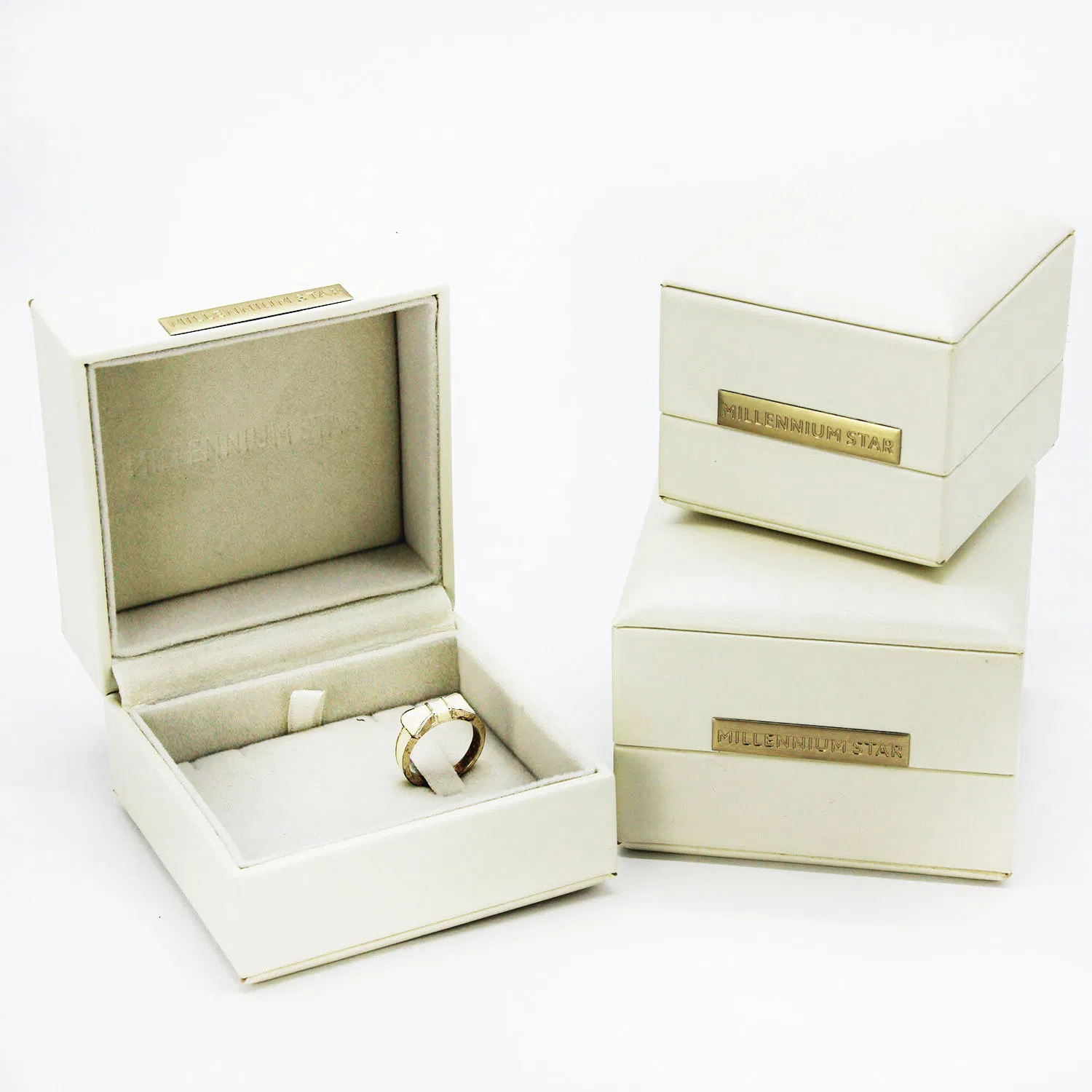 Elegant Fashion Leather Jewelry Gift Box Set for Rings and Necklaces