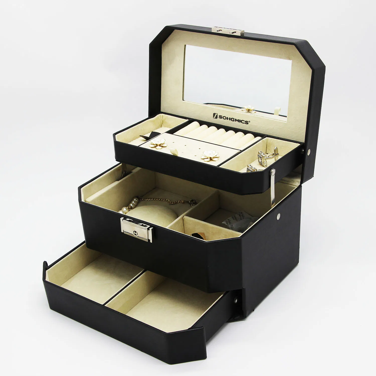 Elegant Fashion Leather Jewelry Gift Box Set for Rings and Necklaces