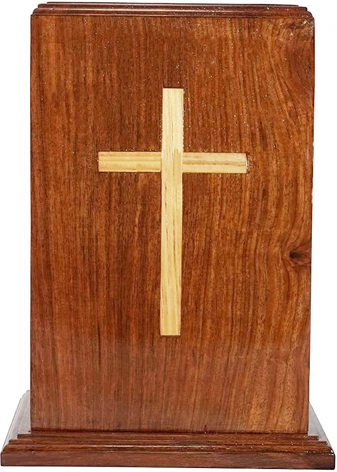 Elegant Natural Wood Pet Urn for Cats and Dogs