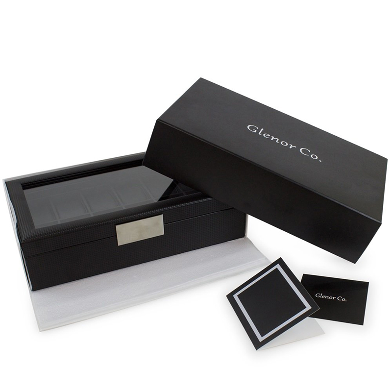 High End 12-Slot Luxury Carbon Fiber Design Men Watch Display Box