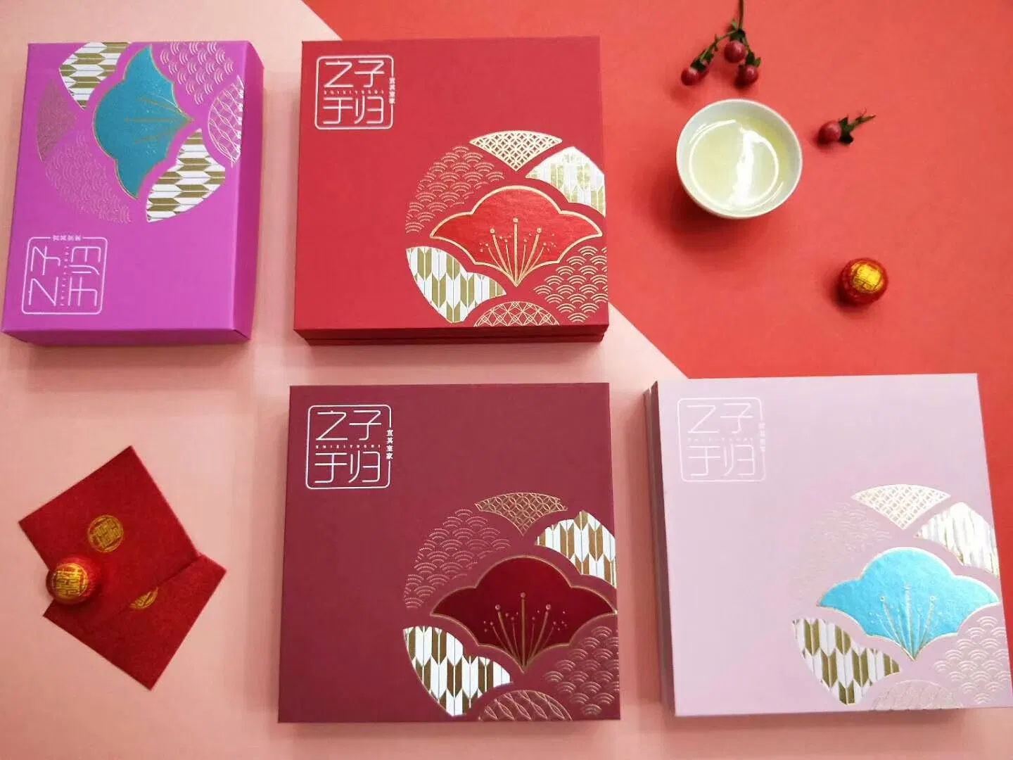 High End Hot Stamping Paper Tea Packaging Health Care Oil Gift Box