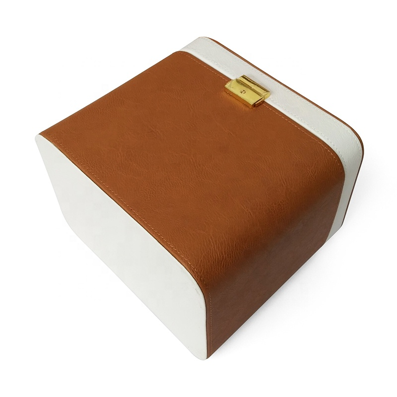 High End Leather Jewelry Mirror Storage Box for Birthday Gifts
