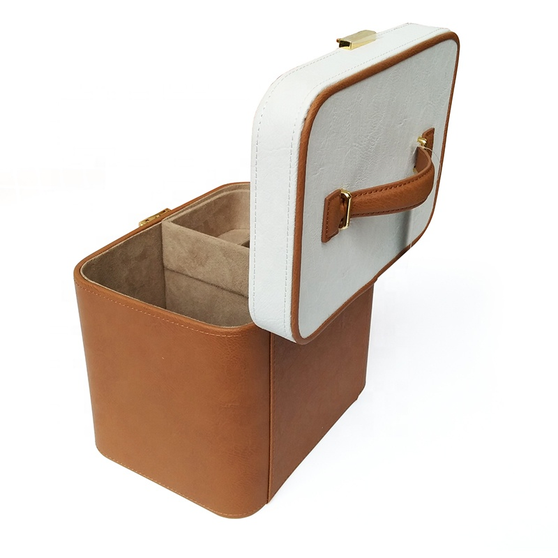 High End Leather Jewelry Mirror Storage Box for Birthday Gifts