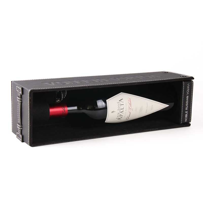 High End Leather Single Wine Bottle Packaging Box for Gift