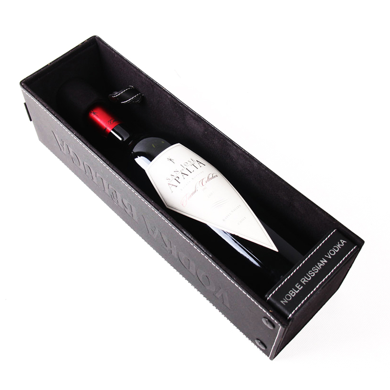 High End Leather Single Wine Bottle Packaging Box for Gift