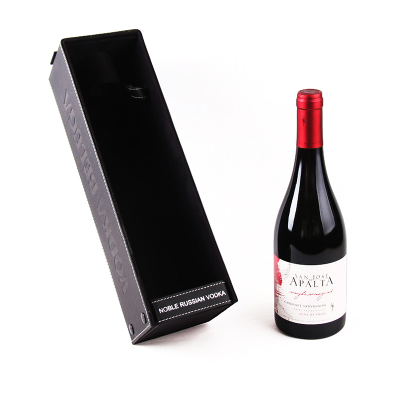 High End Leather Single Wine Bottle Packaging Box for Gift