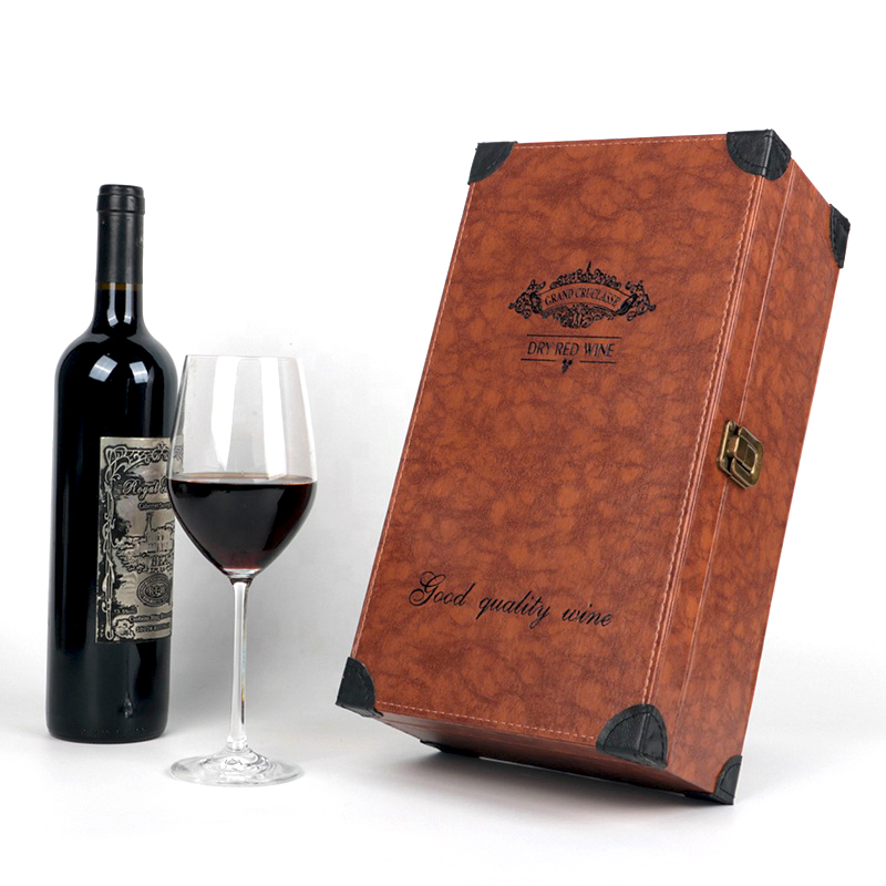 High End Leather Wine Glass Packaging Box Wine Gift Box