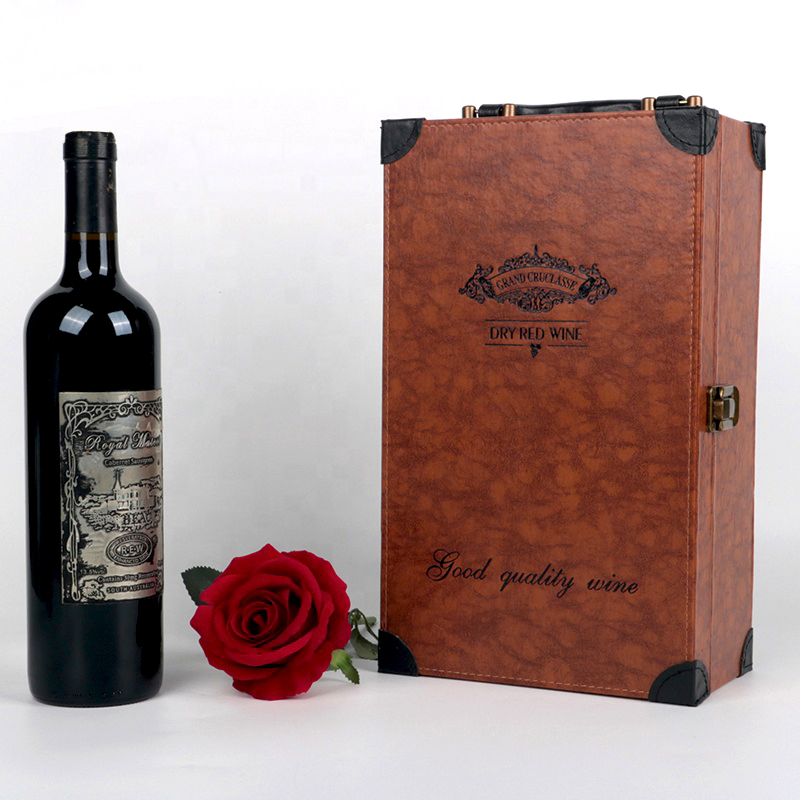 High End Leather Wine Glass Packaging Box Wine Gift Box