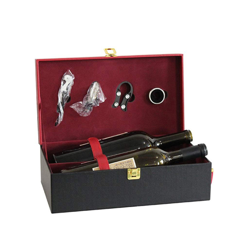 High-Grade PU Leather Travel Portable Wine Box for Gift Packaging