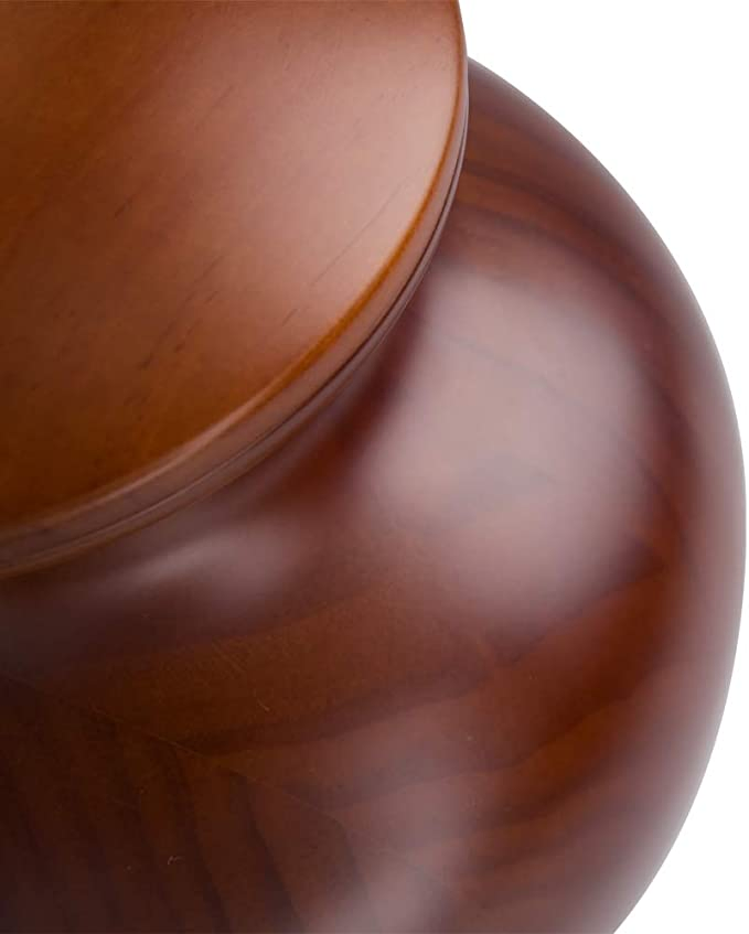 Irregular Light Brown Solid Wood Urn for Human Ashes