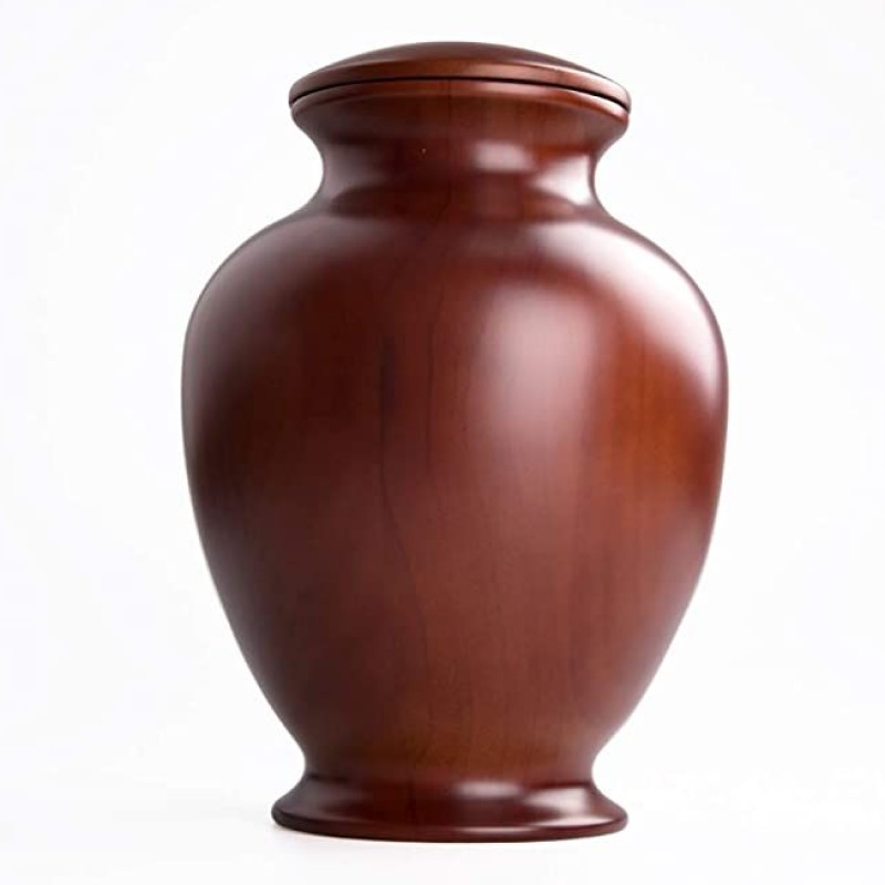 Irregular Light Brown Solid Wood Urn for Human Ashes