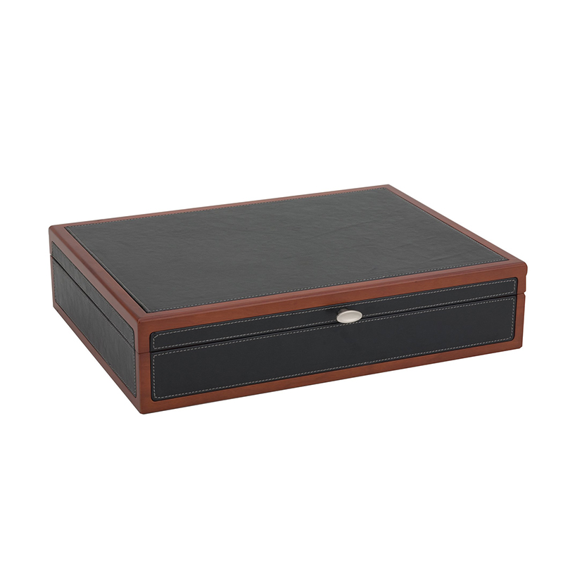 Luxury Unique Design Handle Stainless Steel Stirring Coffee Spoon Cherry Wood Cutlery Box