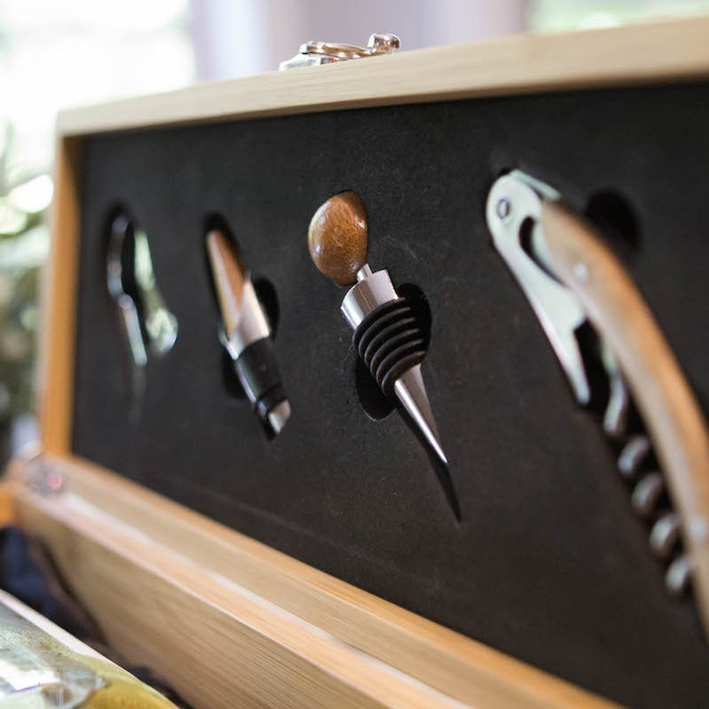 Multifunctional Rectangular Flat Bamboo Wooden Wine Box Gift Box