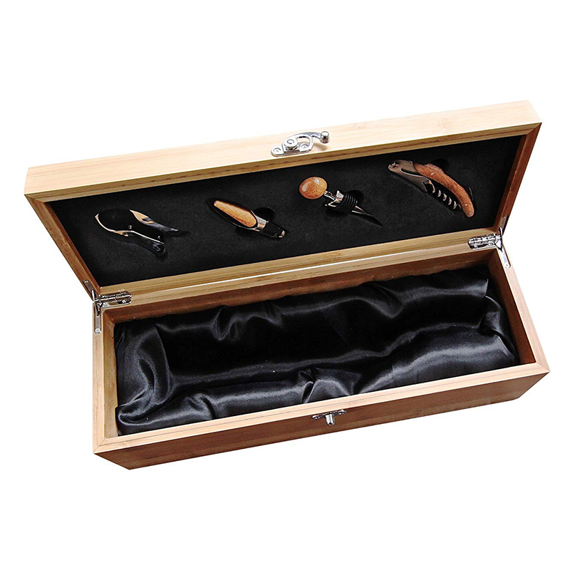 Multifunctional Rectangular Flat Bamboo Wooden Wine Box Gift Box