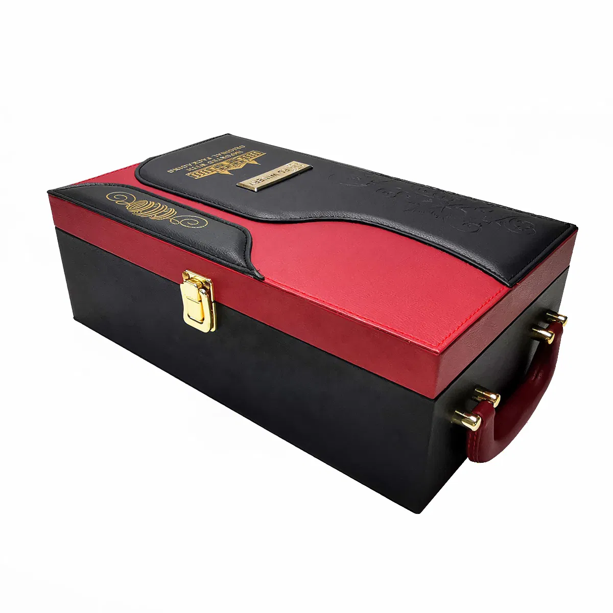 OEM Design Elegant Red PU Leather Wine Gift Box Wine Packaging Box