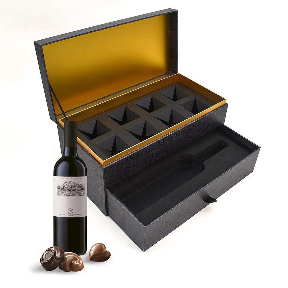 OEM Fashion Packing Gift Champagne Wine Alcohol Gift Bottle Leather Wine Box