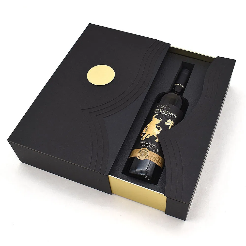 OEM Fashion Packing Gift Champagne Wine Alcohol Gift Bottle Leather Wine Box