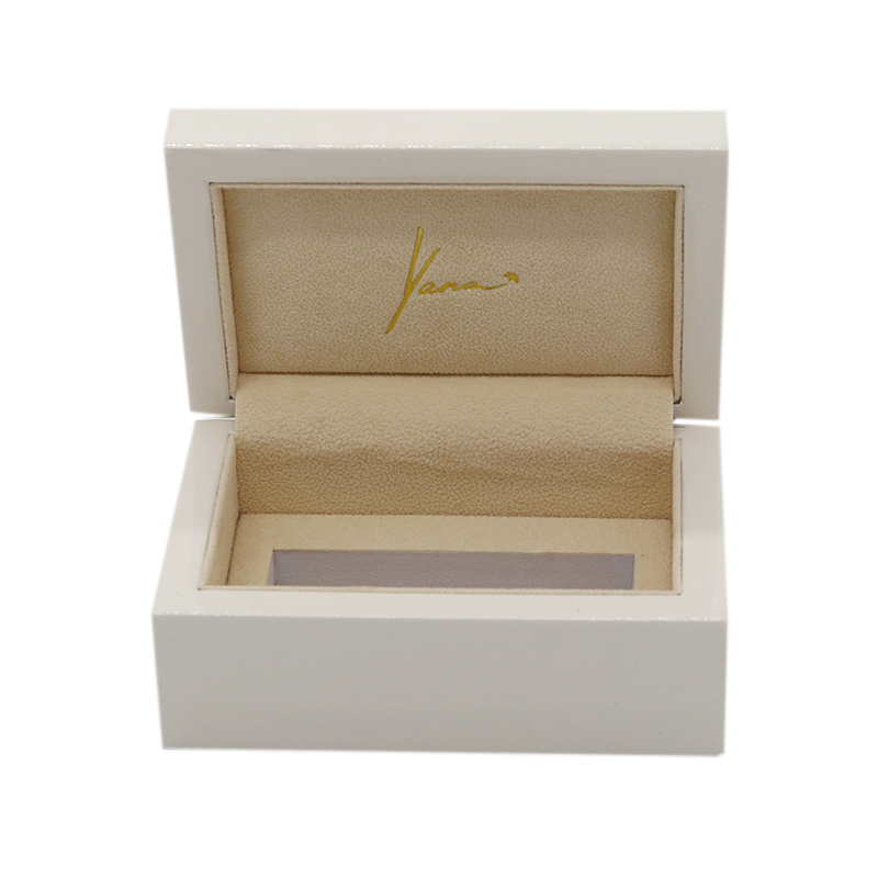 OEM Wooden MDF Gold Metal Logo Apricot Perfume Box for Gift
