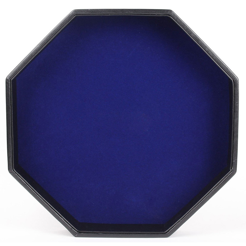 Premium Octagonal Leather Dice Tray with Flannel Lining