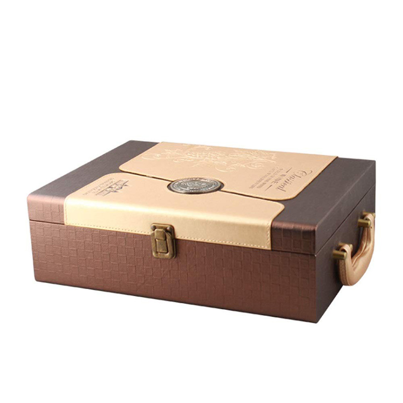 Stylish PU Leather Portable 2-Piece Party Ritual Wine for Gift Wrapping