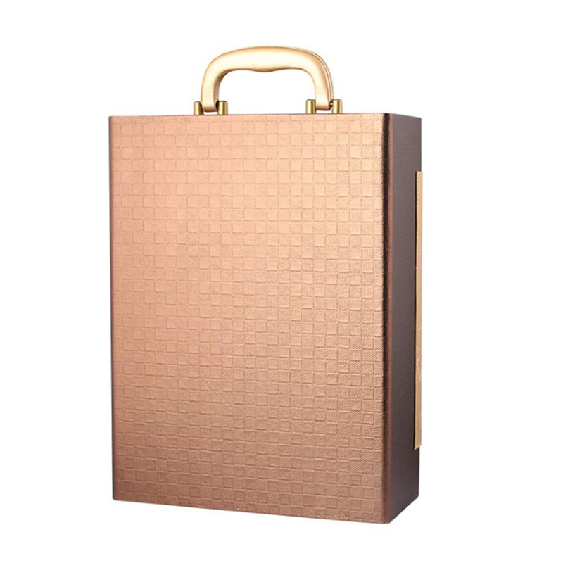 Stylish PU Leather Portable 2-Piece Party Ritual Wine for Gift Wrapping