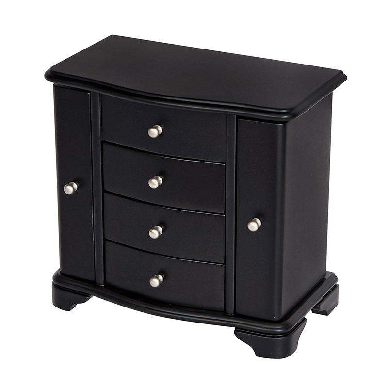 Vintage Rectangular Jewelry Gift Box with Silver Handles