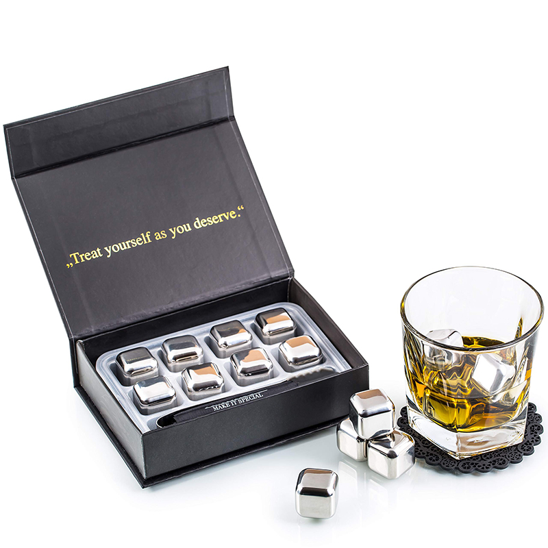 Edit Whiskey Paper Gift Set Box for Men Whiskey Gift with Coasters / Ice Pliers / Whiskey Rock