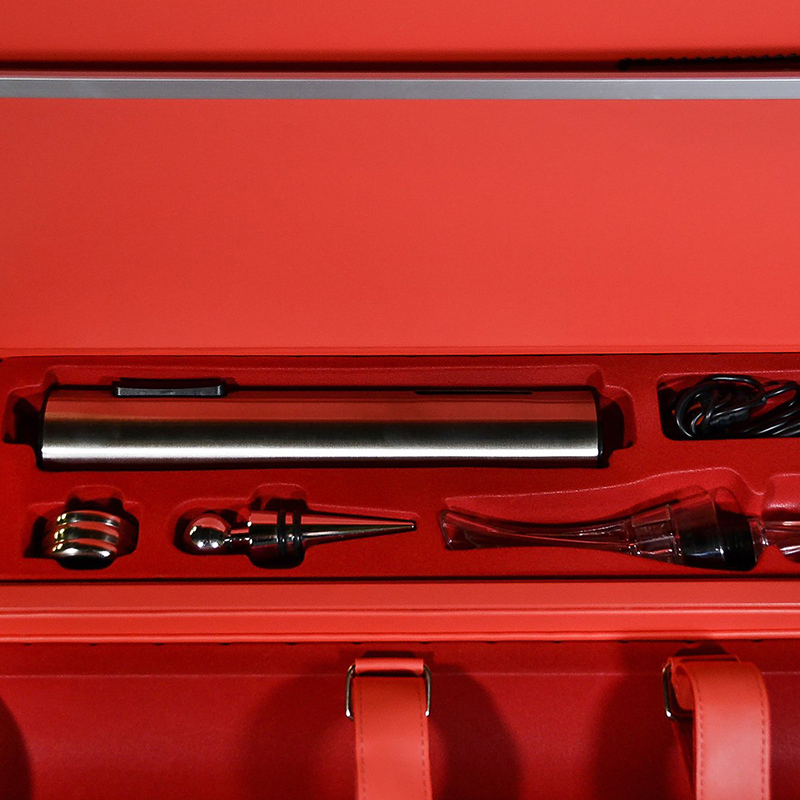 Wooden Luxury Wine Set Storage Box with Electric Wine Opener/Stopper