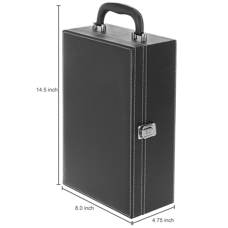 2 Bottles of Luxury Leather Wine Box with 4 Pieces of Accessories for Catering Gift Packaging