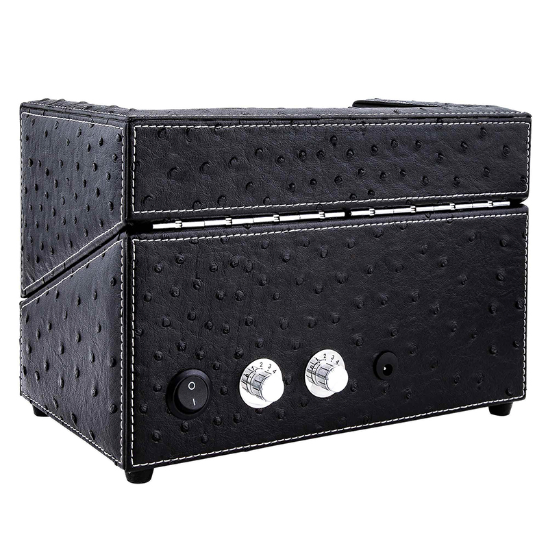Black Leather Pillow Automatic Watch Winder Box for Ladies and Men