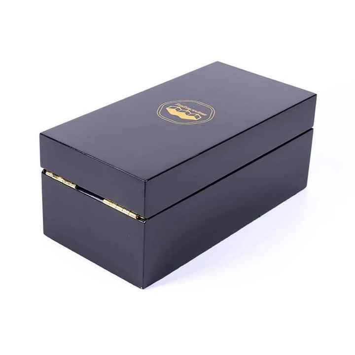 Black Piano Lacquer Customized Luxury Wooden Perfume Bottle Box Packaging Gift Box with Key Lock