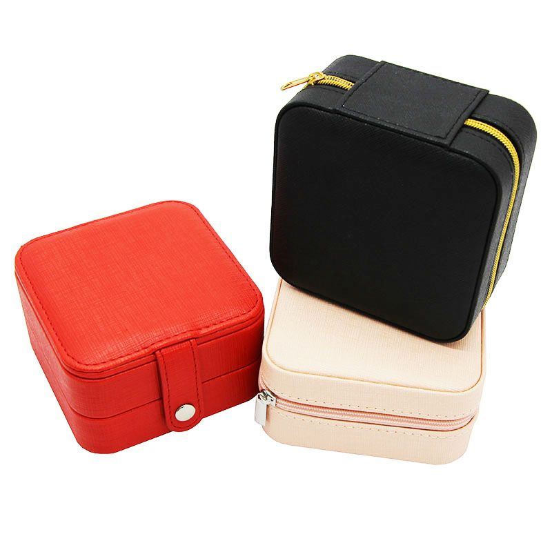 Custom Black and White Red PU Leather Jewelry Gift Packaging Box