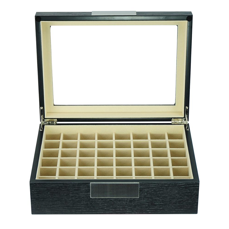 Custom Design Black Wooden Cosmetics Lipstick Display Box with 48 Slots