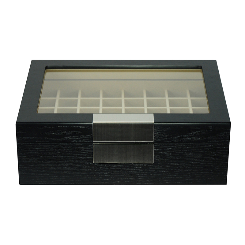 Custom Design Black Wooden Cosmetics Lipstick Display Box with 48 Slots