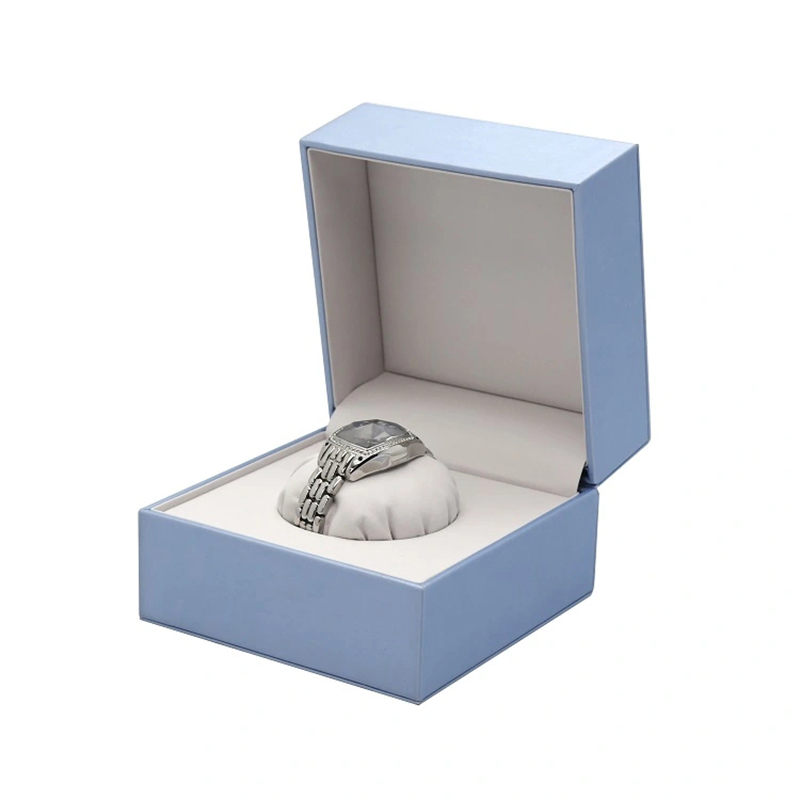 Custom Design Light Blue PU Leather Watch Gift Packaging Box