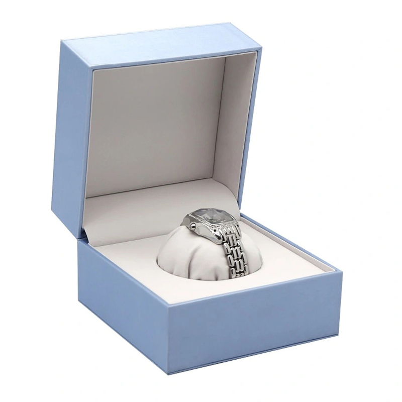 Custom Design Light Blue PU Leather Watch Gift Packaging Box